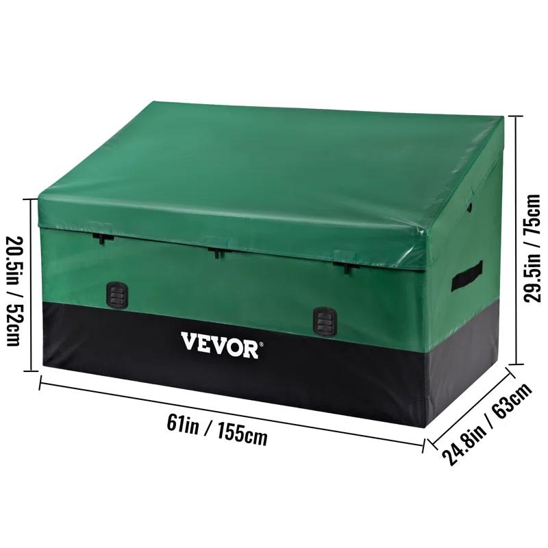 VEVOR VEVOR 61'' W 150 Gallons Water Resistant Polyethylene Plastic Deck Box in Green/Black