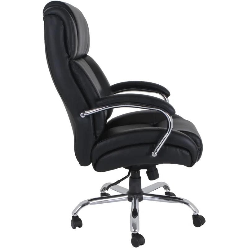 Lorell Big & Tall Leather Executive Chair with UltraCoil Comfort