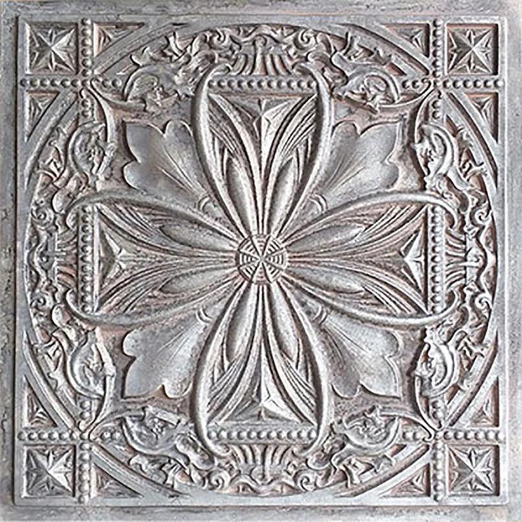 FromPlainToBeautifulInHours Milan 24'' L x 24'' W Textured PVC Drop-In & Glue Up Ceiling Tile Ceiling Tile (Set of 10)