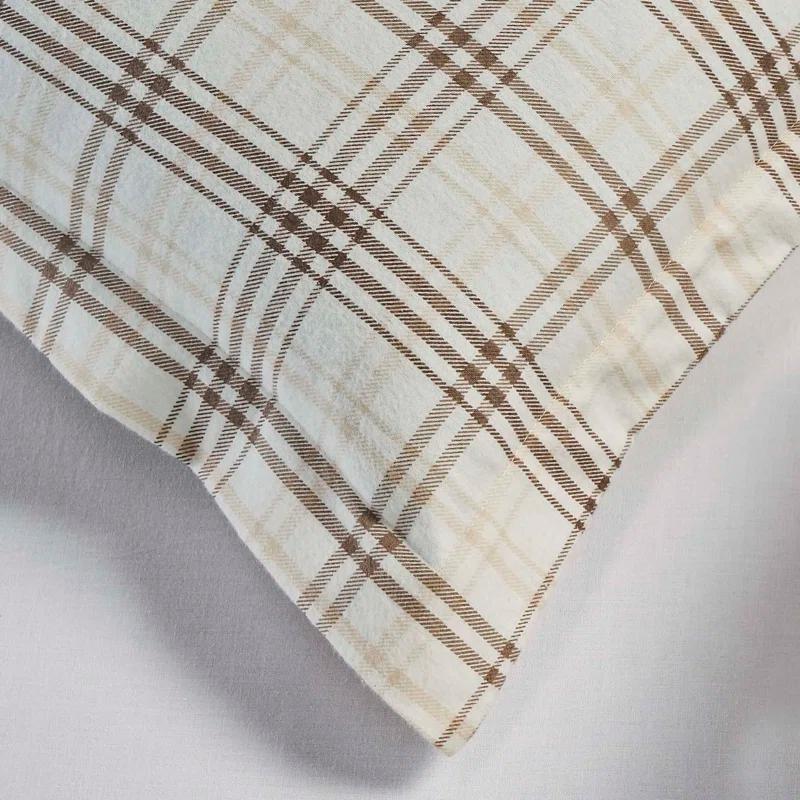 Superior Plaid Flannel Cotton Classic Modern Farmhouse Duvet Cover Set
