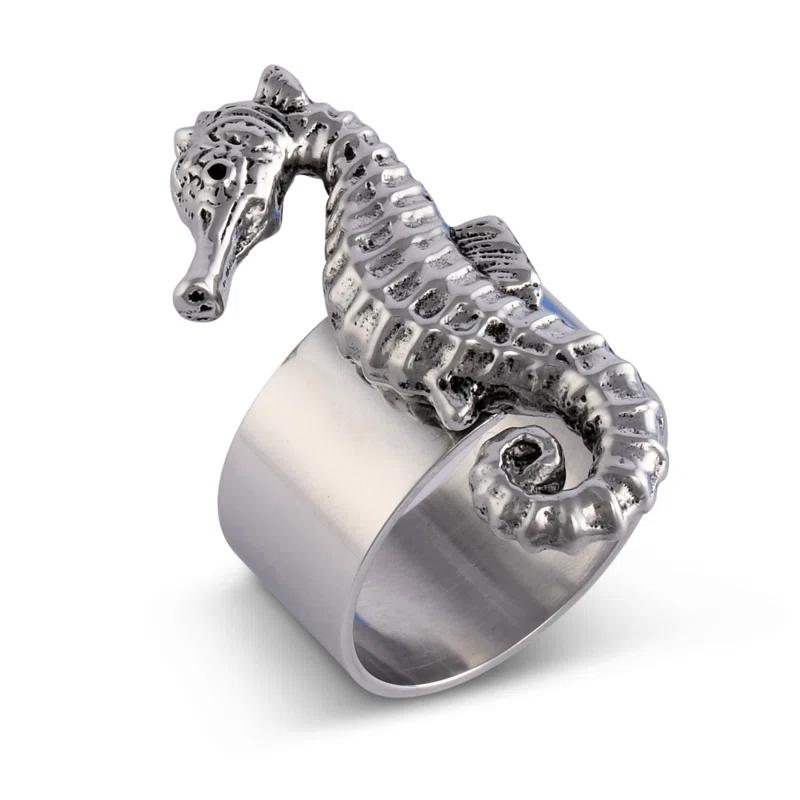 Arthur Court Designs Sea Horse Metal Napkin Ring (Set of 4)