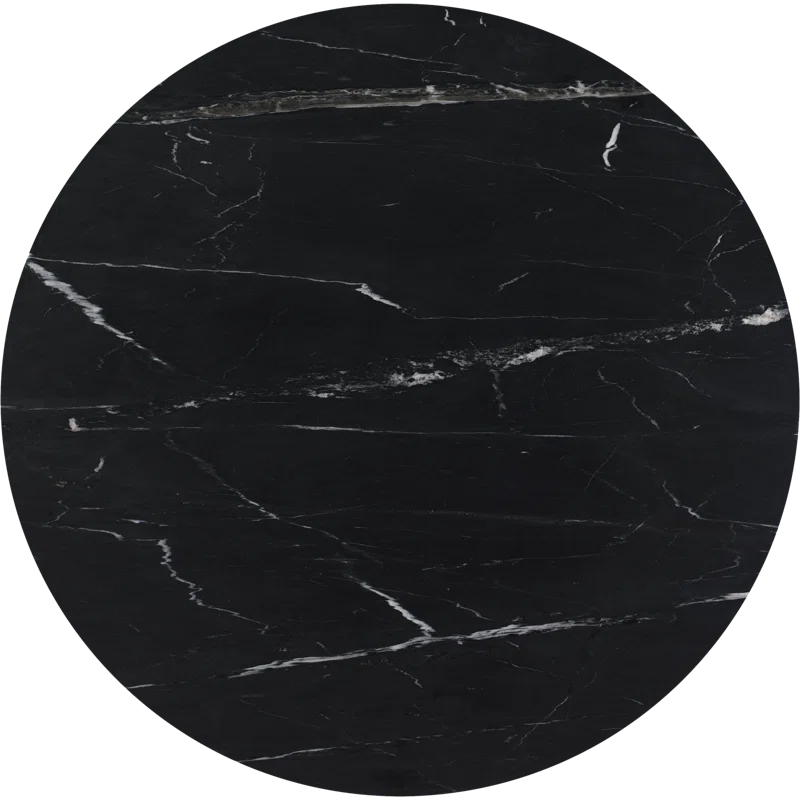 Tiago Round Dining Table - Black Marble