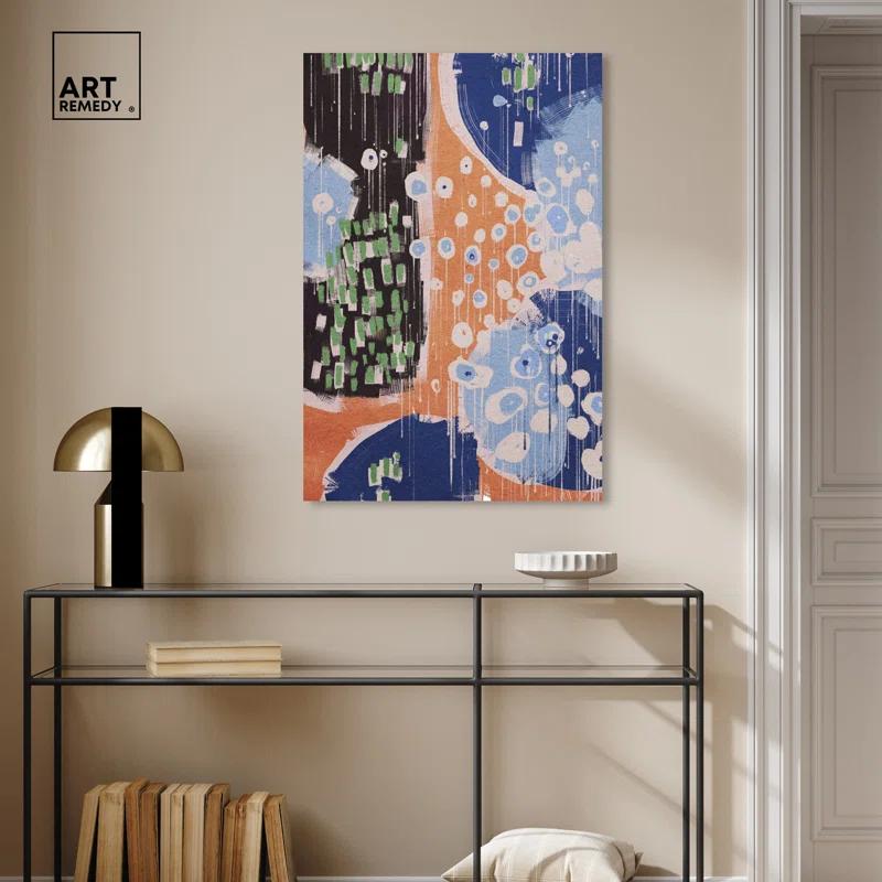 Art Remedy Raining Colors Retro Modern Abstract Wall Art by Art Remedy