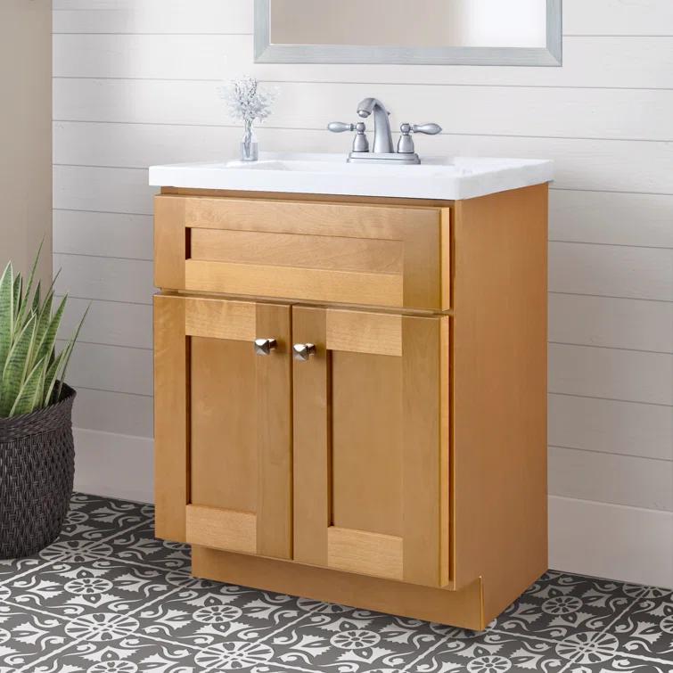 Design House Brookings 24 Inch Bathroom Vanity, Ready to Assemble, Solid Wood, Sherwin Williams – Design House, 587063