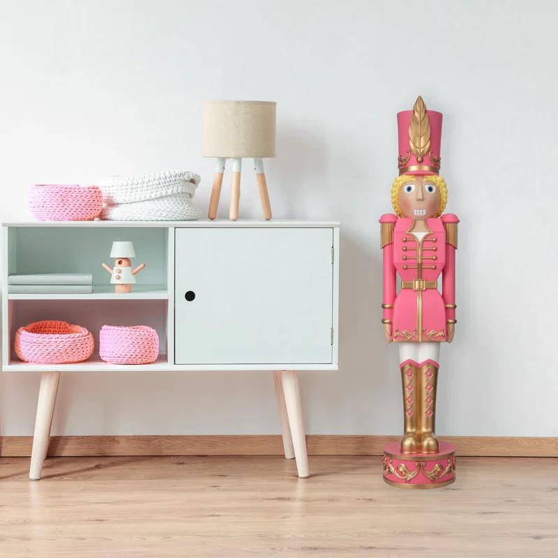 Haute Decor 37" Christmas Female Nutcracker Pink/Gold - Solid Resin Construction
