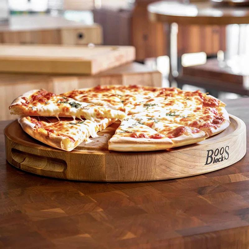 John Boos Chef's Collection Round Maple Cutting Board with Groove