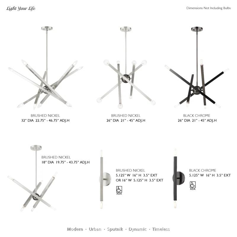 Mercury Row® Lydia 8 - Light Dimmable Modern Linear Chandelier