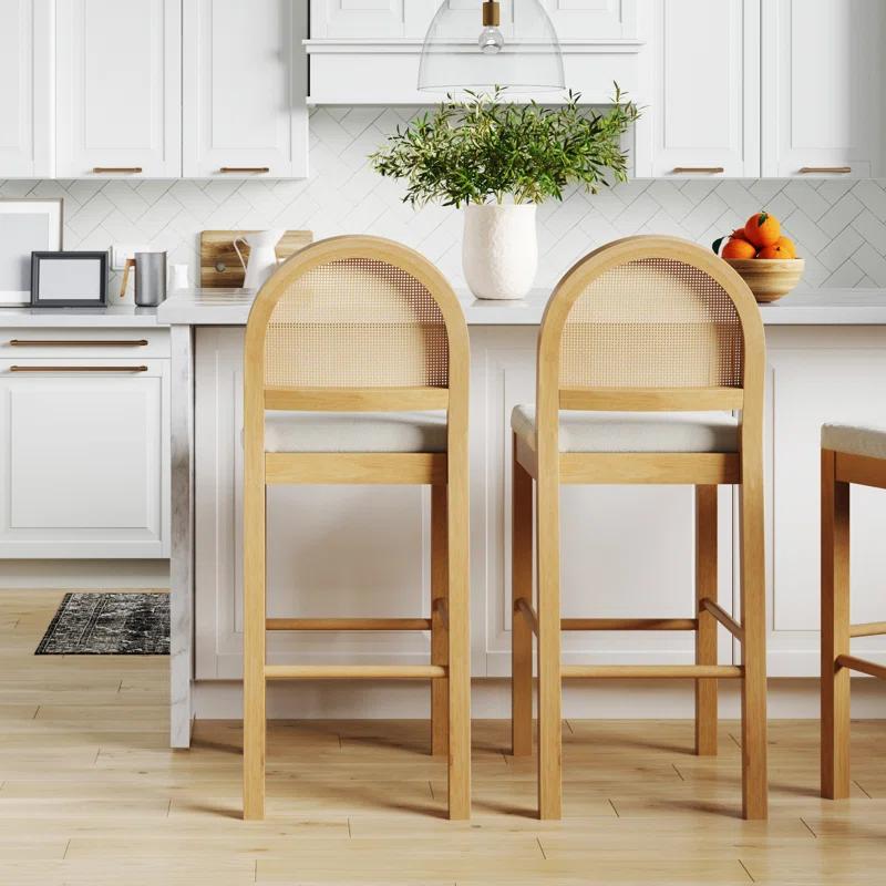 Nathan James Bailey Upholstered Counter Stool with Solid Wood Frame