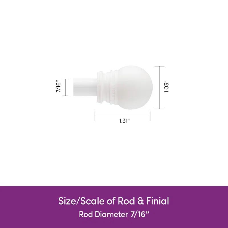 Wayfair Basics Petite Café Ball End Curtain Rod, 28-48" or 48-84" Adjustable Length, 7/16" Dia.
