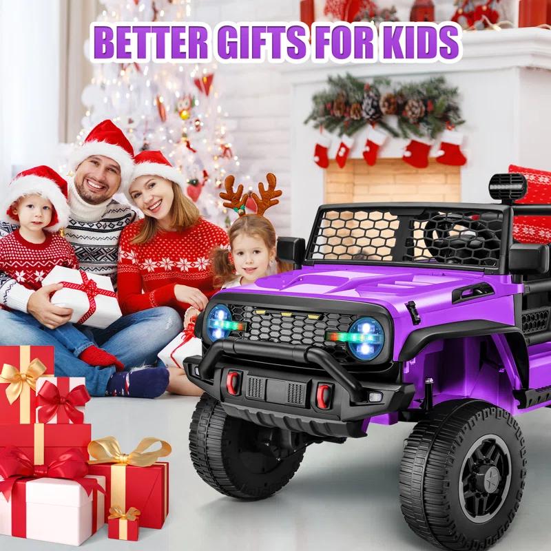 Homdox 24 Volt 2 Seater All-terrain Vehicles Electric Toys Car For Kids With Remote Control, 4X100W Motor, Led Lights, Music, Bluetooth