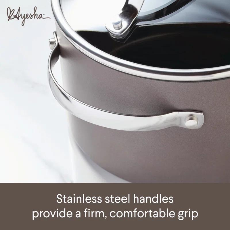 Ayesha Curry Ayesha Curry Professional Hard Anodized Collection Nonstick Stockpot Saucepot with Lid, Charcoal