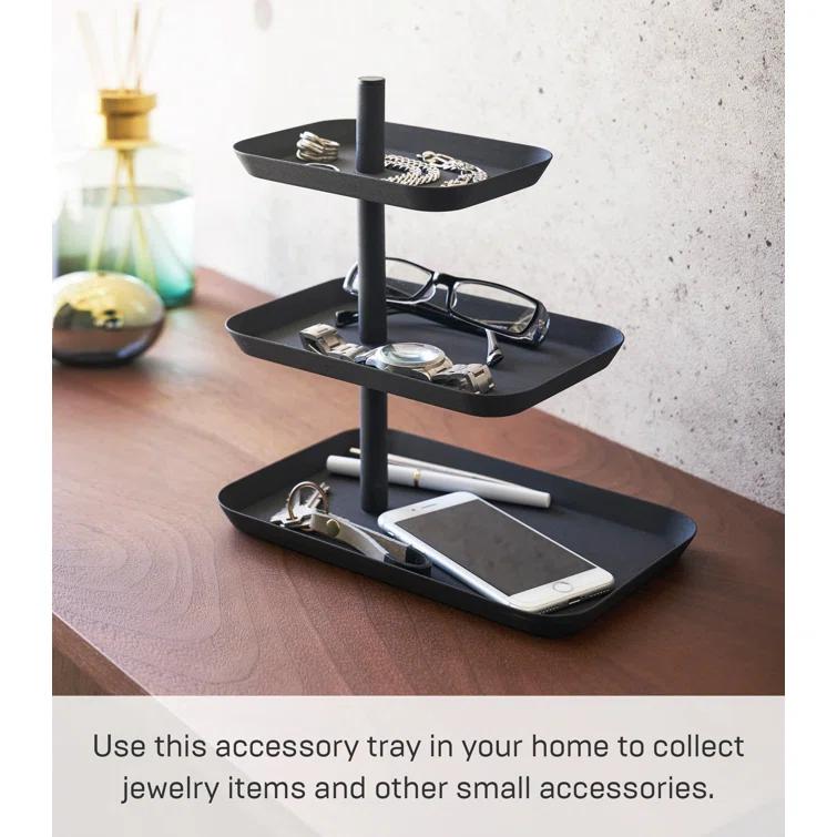 Yamazaki Home 3-Tier Accessory Tray - Jewelry Holder & Storage Organizer, Steel