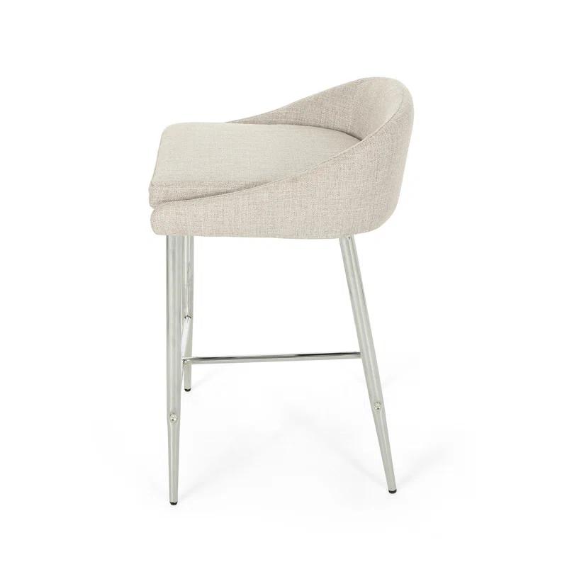 Ivy Bronx Modern&Simple Design Counter Stools Set of 2 – Upholstered Seats, Chrome-Finished Base for Kitchen Island or Breakfast Nook | Wayfair