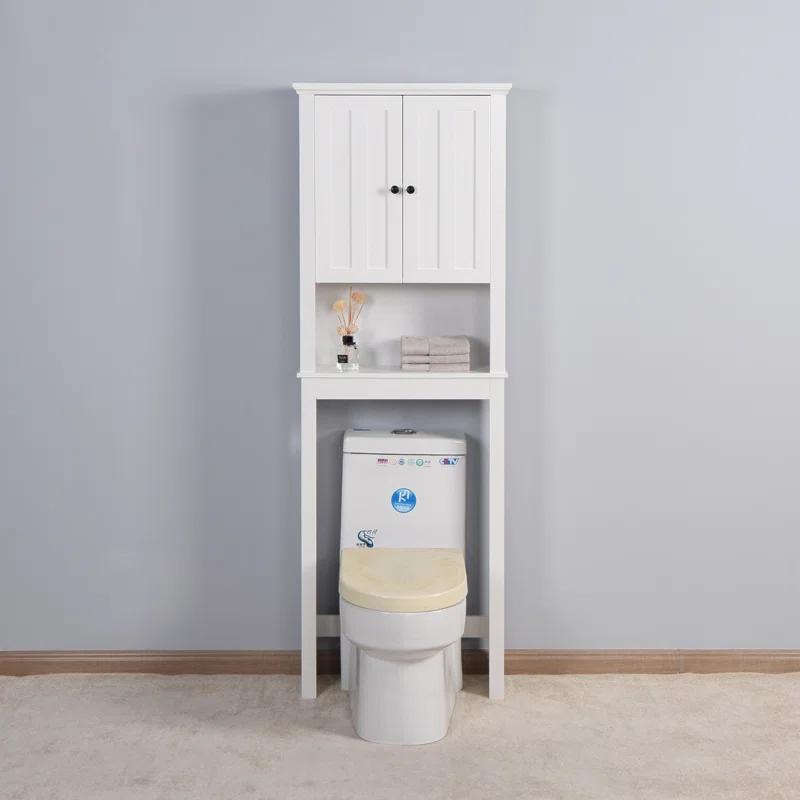 HLILish Bathroom Wooden Storage Cabinet Over-The-Toilet Space Saver With A Adjustable Shelf 23.62X7.72X67.32 Inch