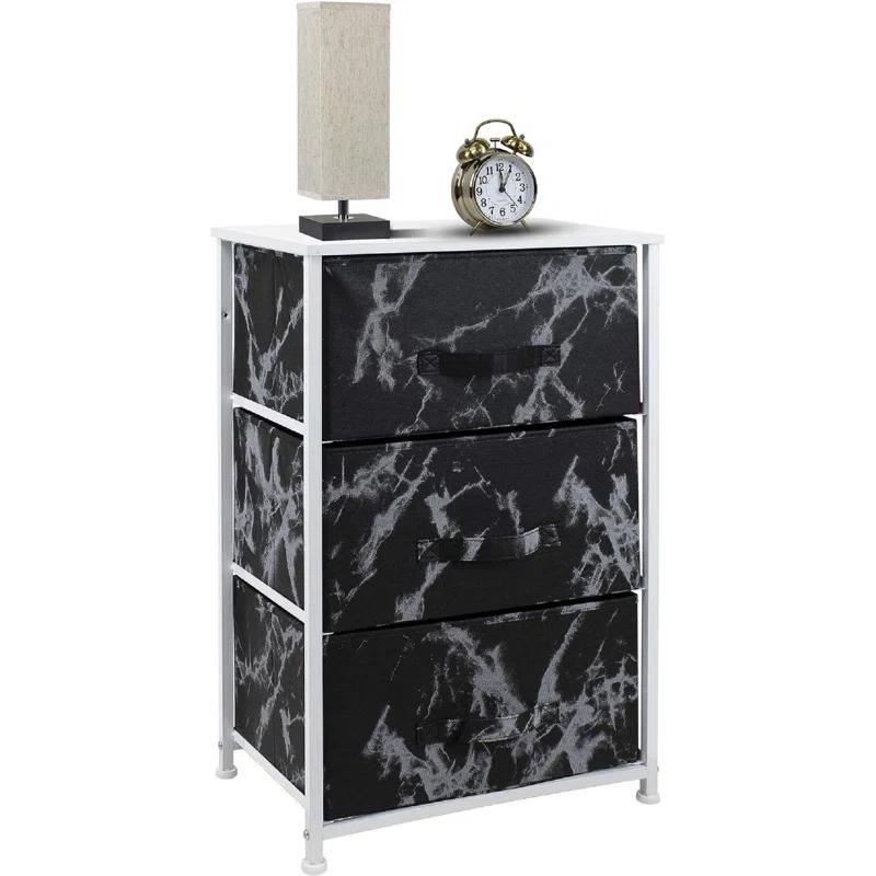 Sorbus Sorbus 3 Drawers Nightstand with Steel Frame and Wood Top