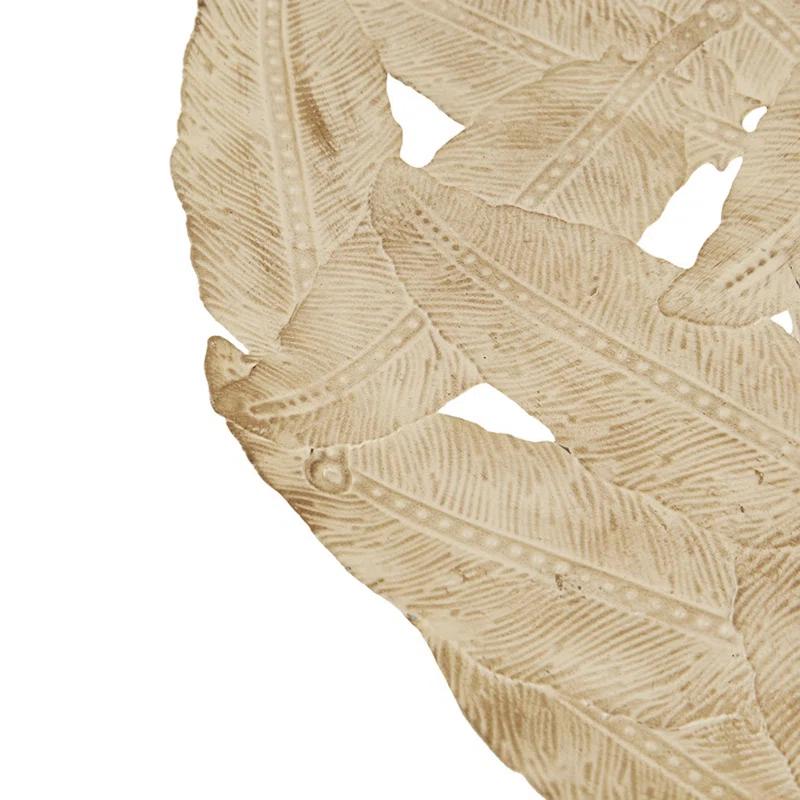 Latitude Run® Textured Feather 3-Piece Metal Disc Wall Decor Set