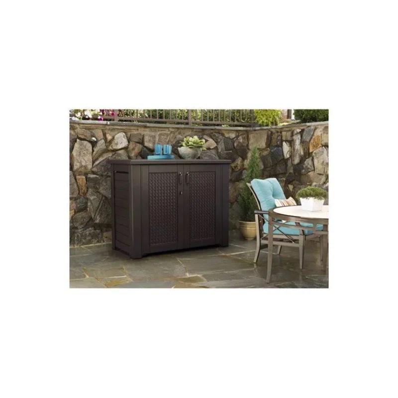 CG INTERNATIONAL TRADING 123 Gallon Water Resistant Lockable Deck Box in Brown | Wayfair