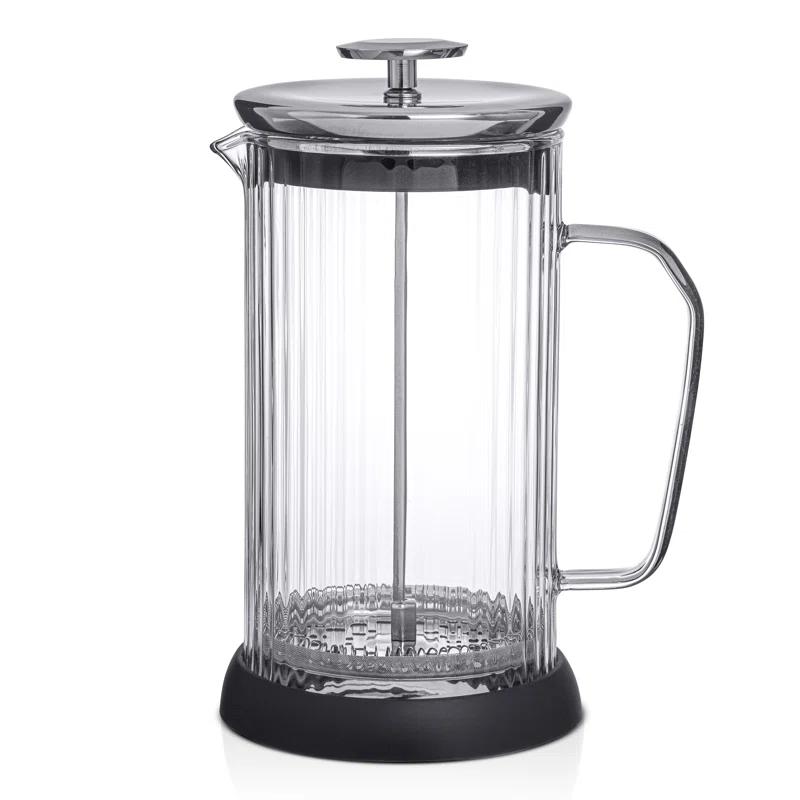 JoyJolt JG10327 JoyJolt Savor Fluted French Press Coffee and Tea Maker, 33.8oz