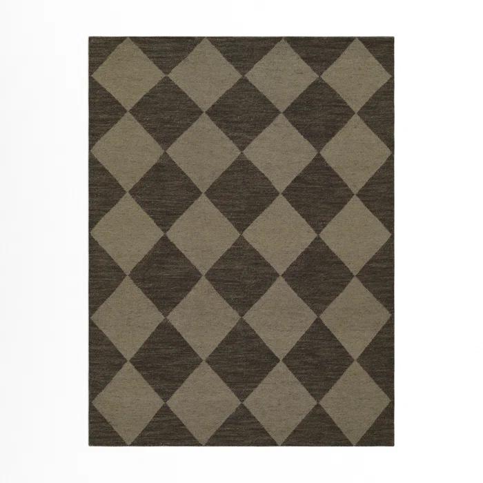 Winnie Geometric Hand-Knotted Wool Area Rug in Brown/Tan