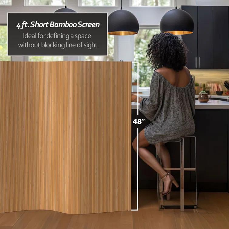 4 ft. Short Bamboo Wave Screen - Natural