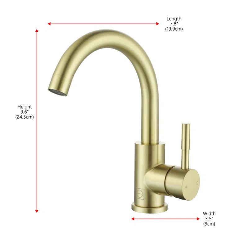 Elegant Home Living Louis Single-Hole Single-handle Bathroom Faucet FAV-1003BGD