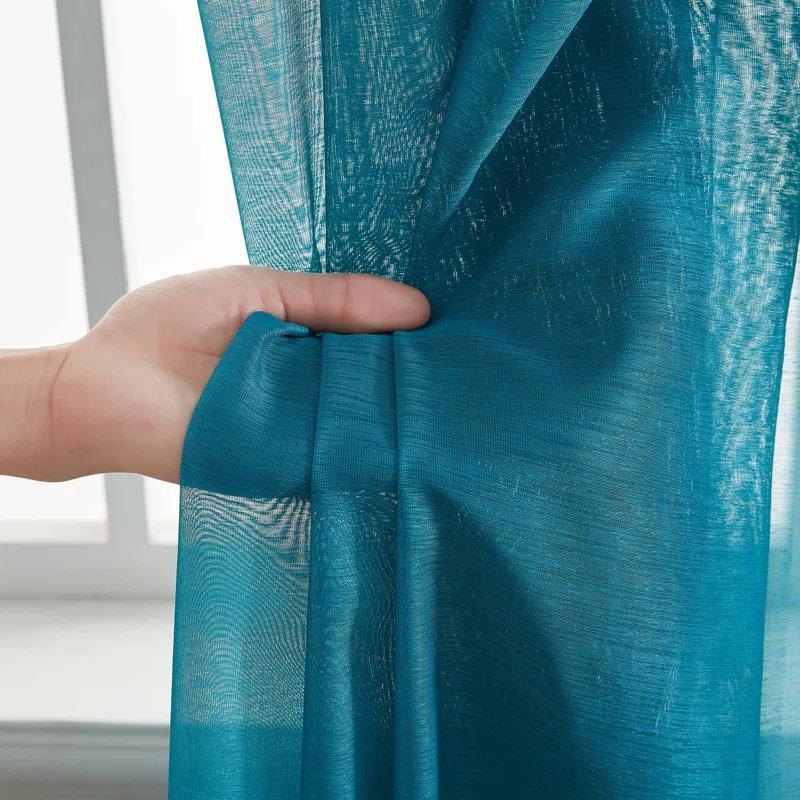 Ebern Designs Lauren Solid Color Semi-Sheer Rod Pocket Curtain Panels & Reviews | Wayfair