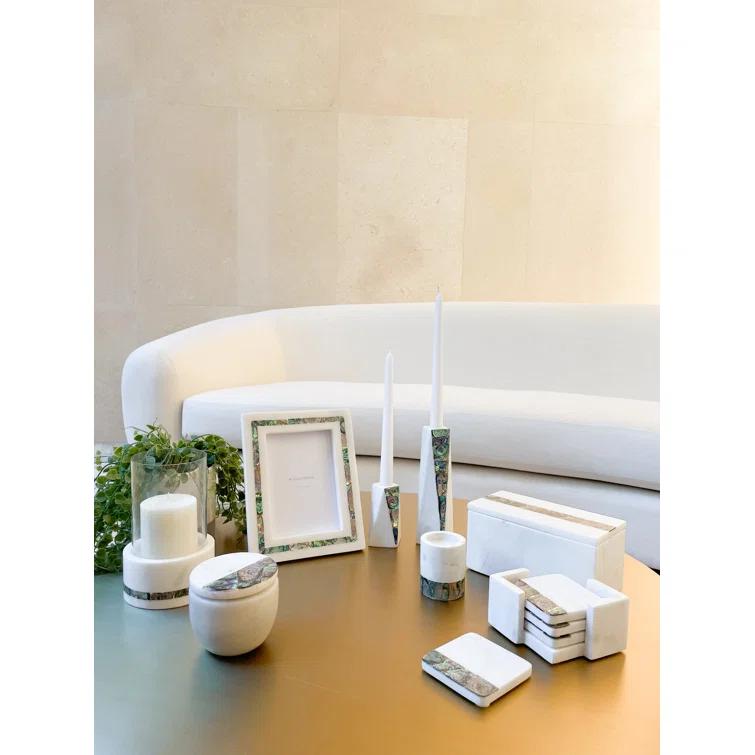 Anaya Mother Of Pearl Marble Eucalyptus Scented Votive Candle