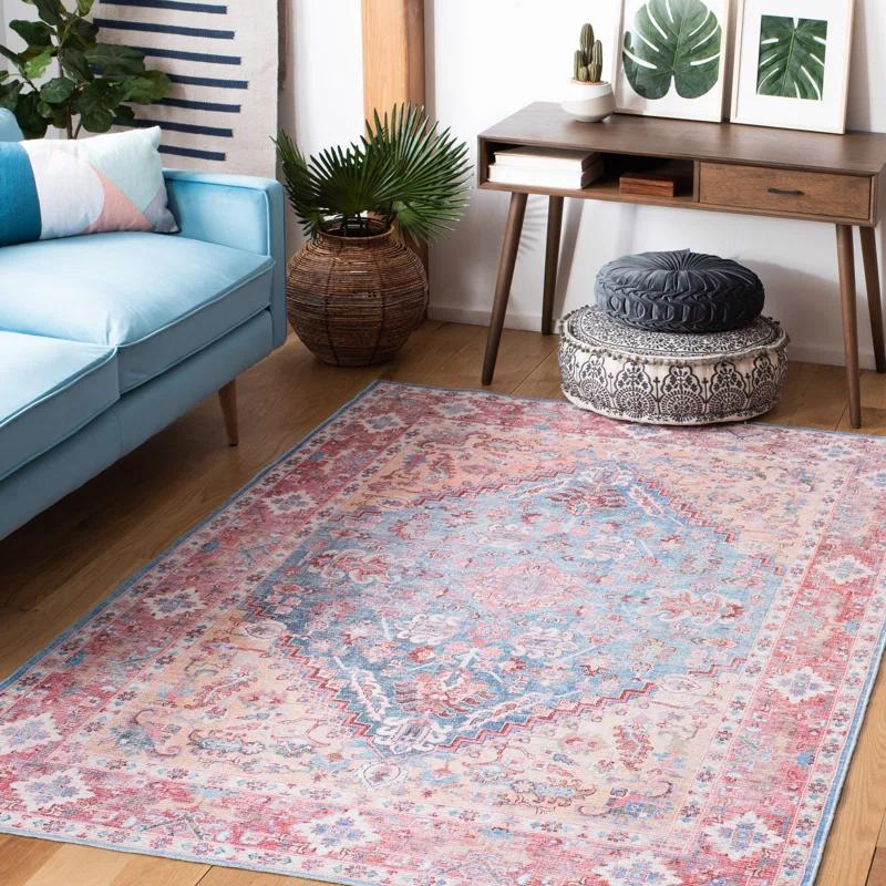 Mistana™ Chartier Oriental Blue/Rust Area Rug