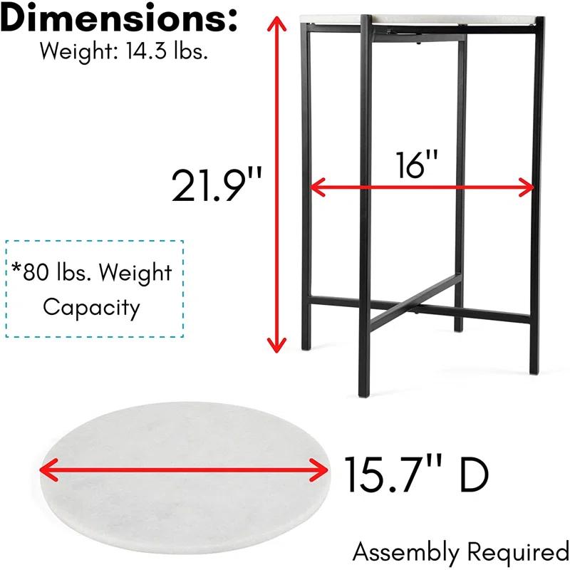 BirdRock Home Marble Tray Top End Table