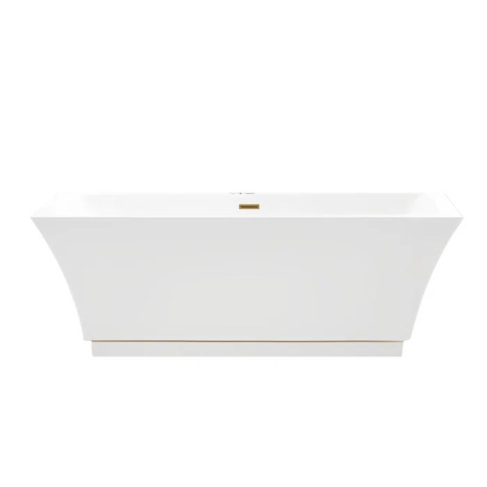 Vanity Art Orion 59'' x 30'' Freestanding Soaking Acrylic Bathtub VA6817-S-TG