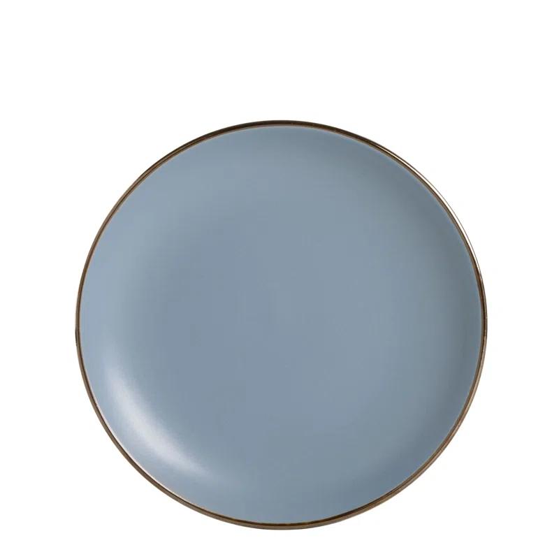 Gibson Gibson Home Rockaway Gold 16-Piece Dinnerware Set - Matte Blue