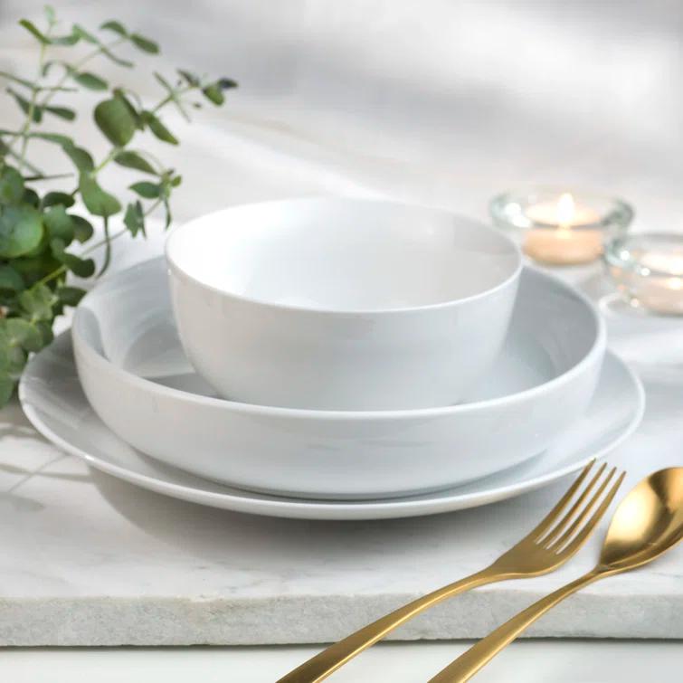 White Essential 12 Piece Dinnerware Set
