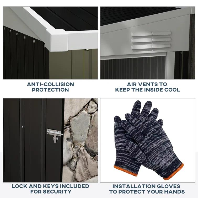 Outsunny Metal Lean-to Storage Shed