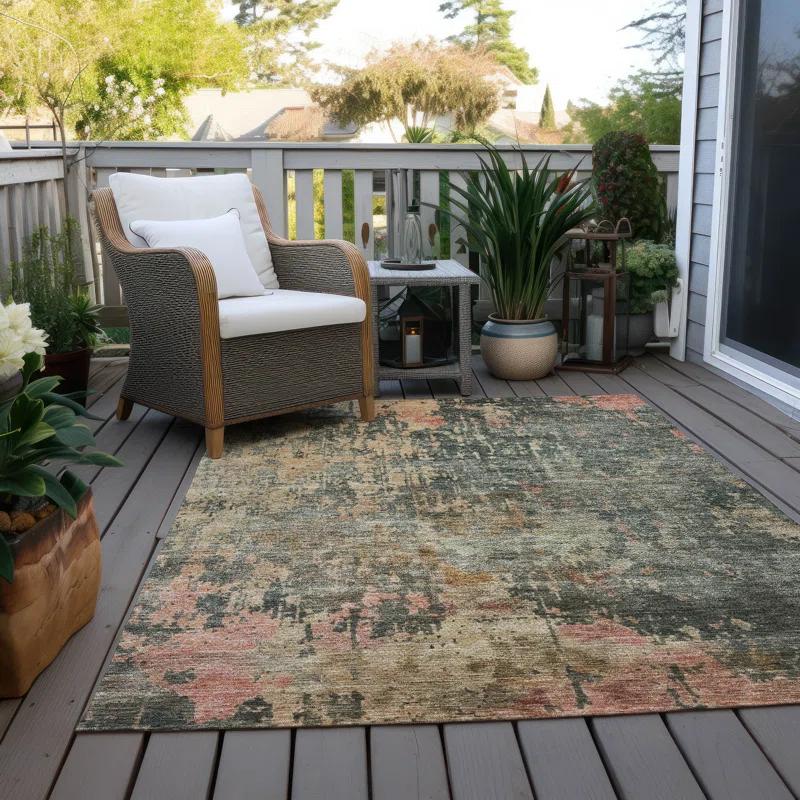 Machine Washable Indoor/Outdoor Chantille ACN1214 Sage Rug