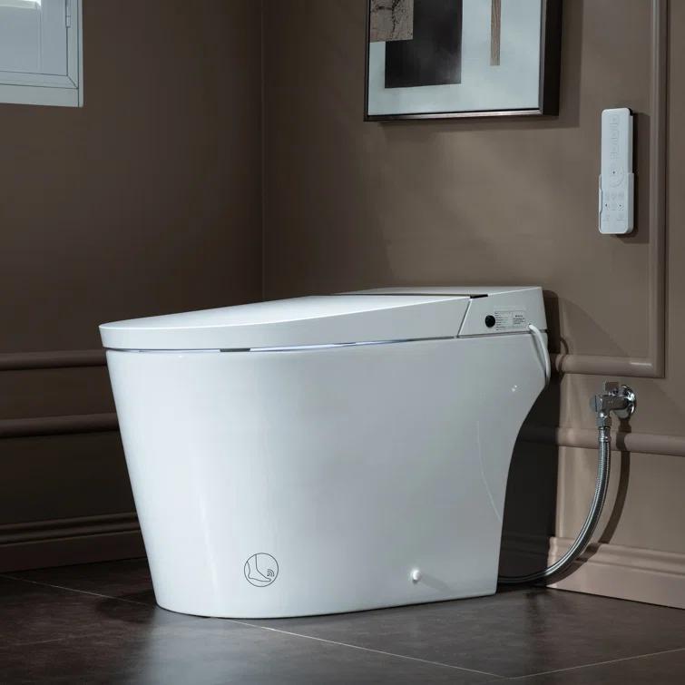 Auto Open/Close Tankless Smart Bidet Toilet with Auto Flush, Foot Sensor Function, Heated Seat,Dryer