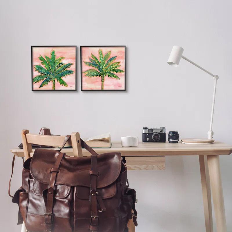 Stupell Industries " Tropical Palm Trees Glam Detail " by Paul Brent 2 - Pieces