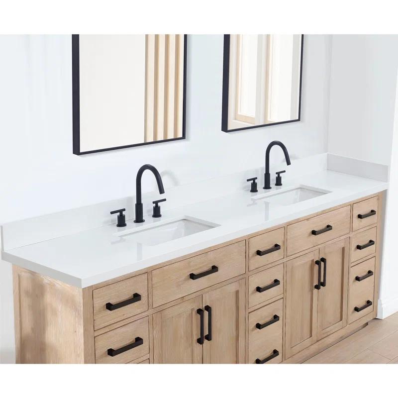 Altair Caorle 84" Resin Double Vanity Top with Sink and 6 Faucet Holes