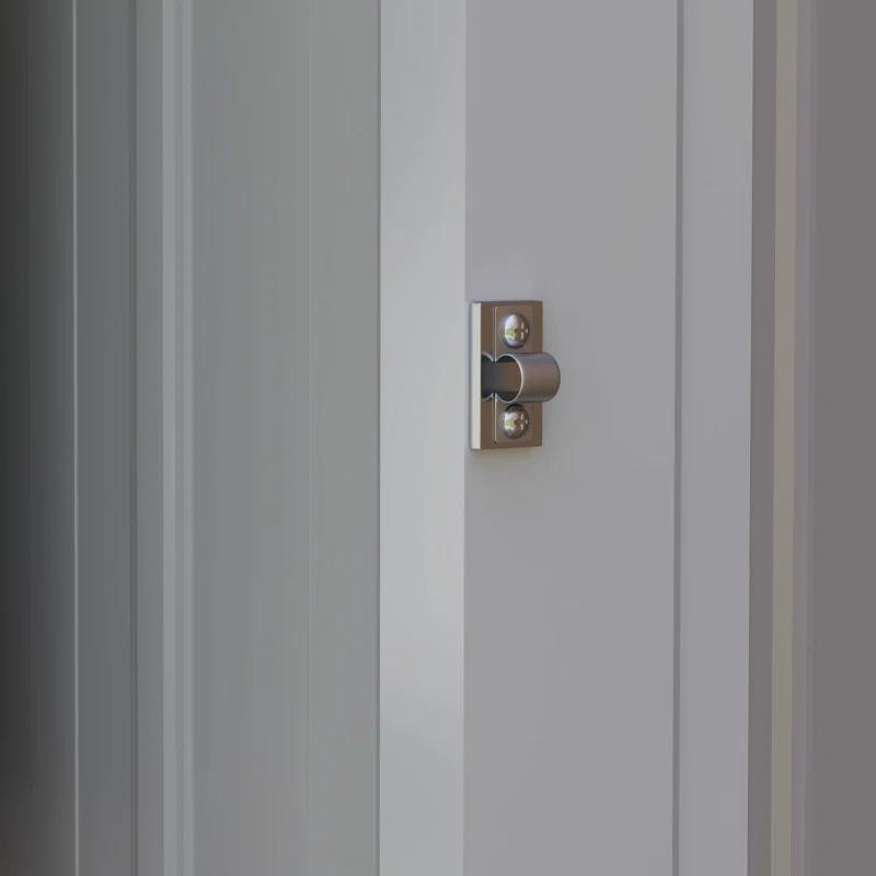 Outsunny 4' x 7.7' Metal Outdoor Storage Shed, Lean to Storage Shed, Garden Tool Storage House with Lockable Door and 2 Air Vents for Backyard, Patio, Lawn