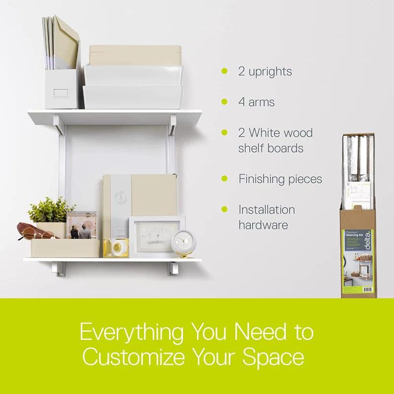 delta 24" W Wood 2-Tier Adjustable Premium Wall Shelves