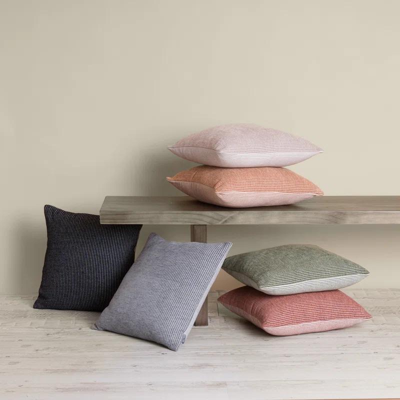 EverGrace Elsa Reversible Pinstripes Striped Reversible Throw Pillow