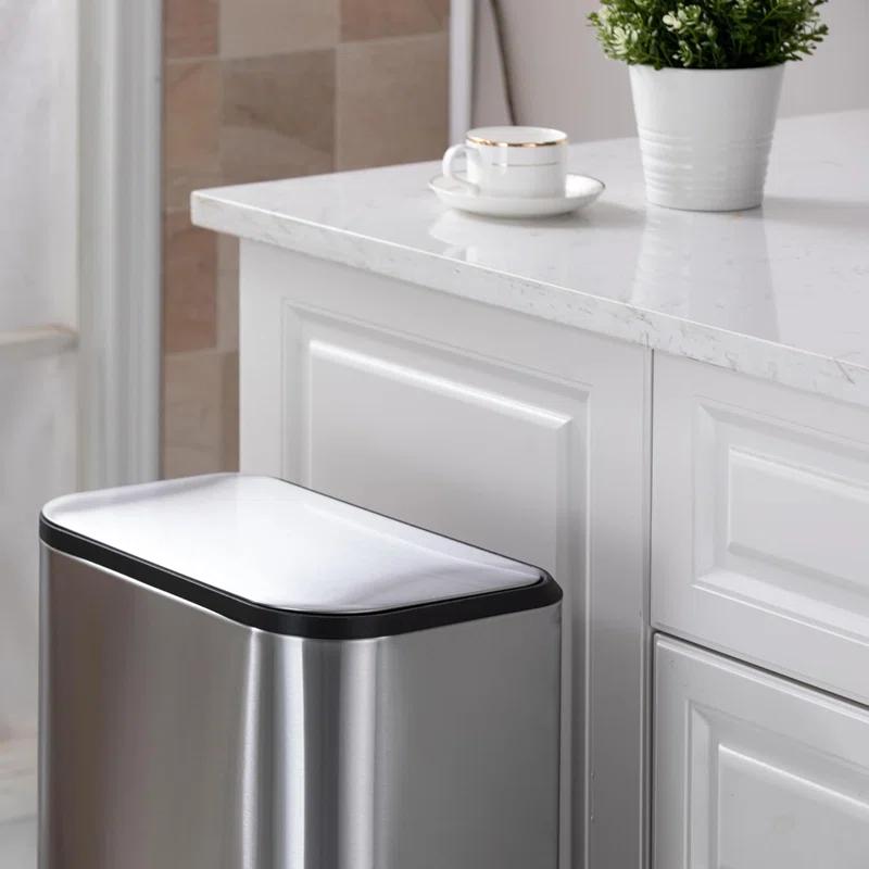 ASOPIX Kitchen Trash Can, Stainless Steel 50 Liter / 13 Gallon Garbage Can