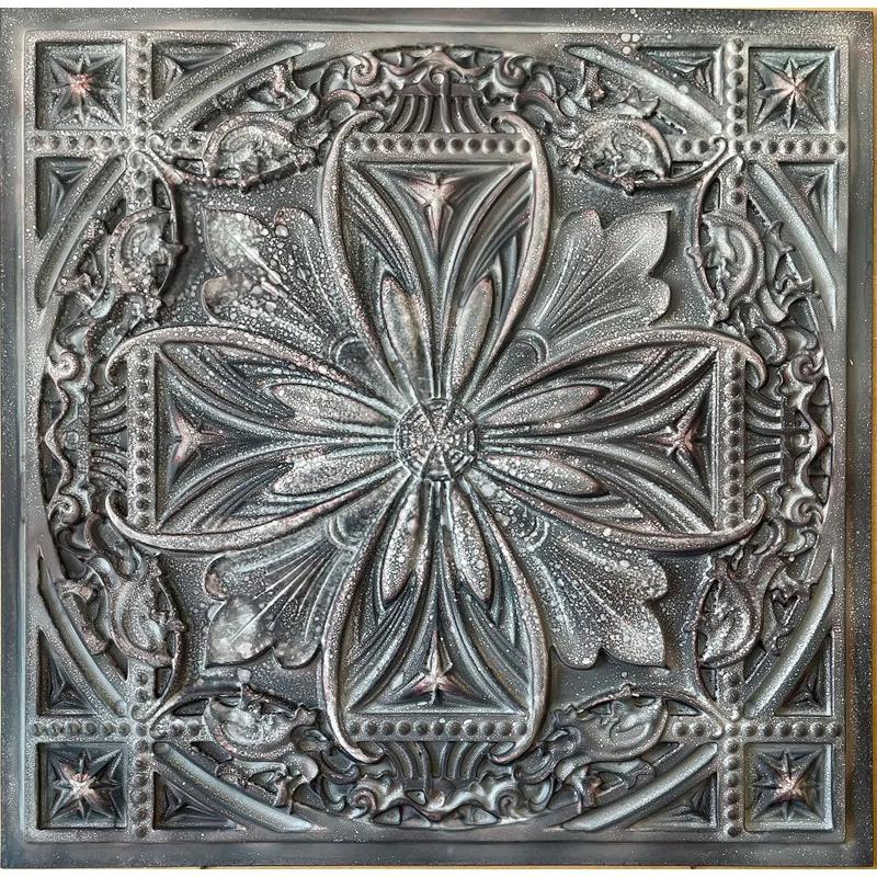 FromPlainToBeautifulInHours Milan 24'' L x 24'' W Textured PVC Drop-In & Glue Up Ceiling Tile Ceiling Tile (Set of 10)