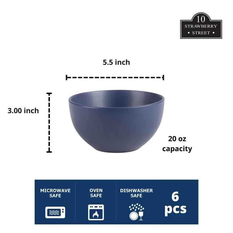 Wazee Matte 16 oz. Cereal Bowl (Set of 6)