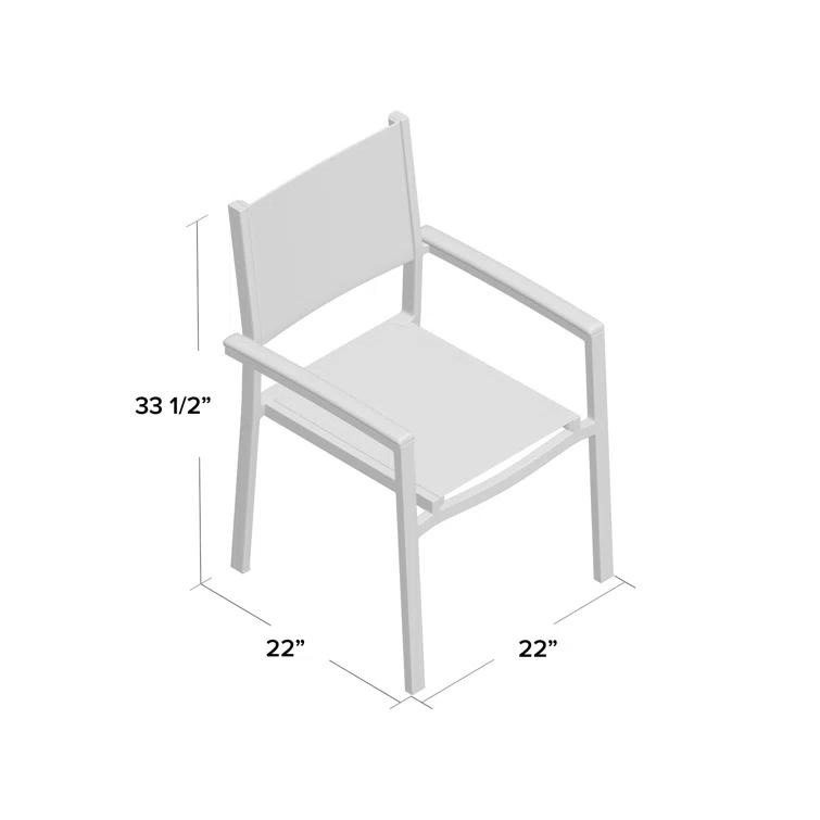 Oxford Garden Travira Stacking Patio Arm Chair (Set of 4)