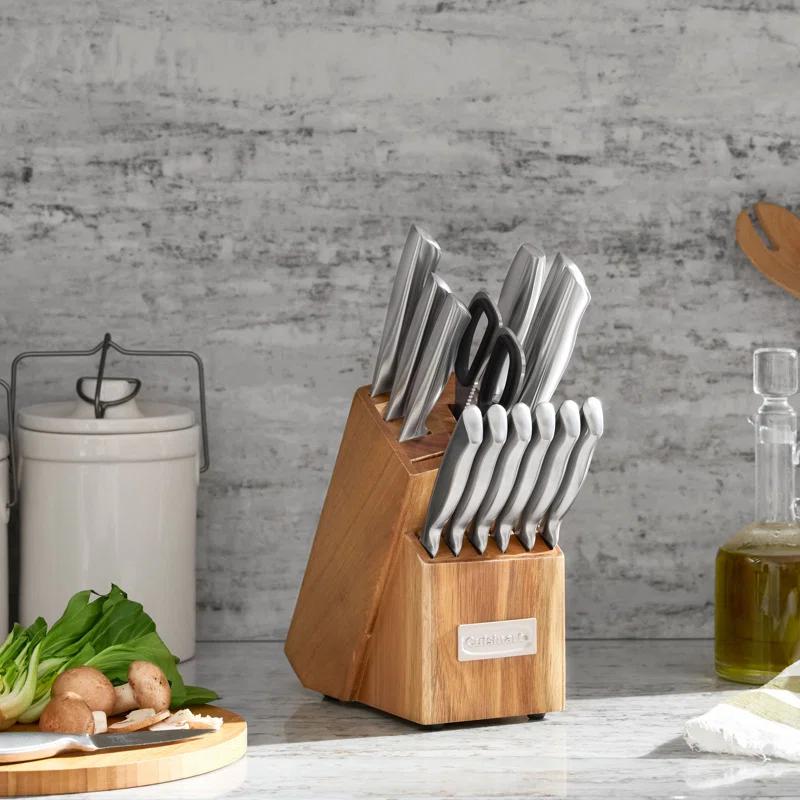 Cuisinart Cuisinart Elite Series 15 Piece Stainless Steel Block Set with Acacia Block (Set of 15)