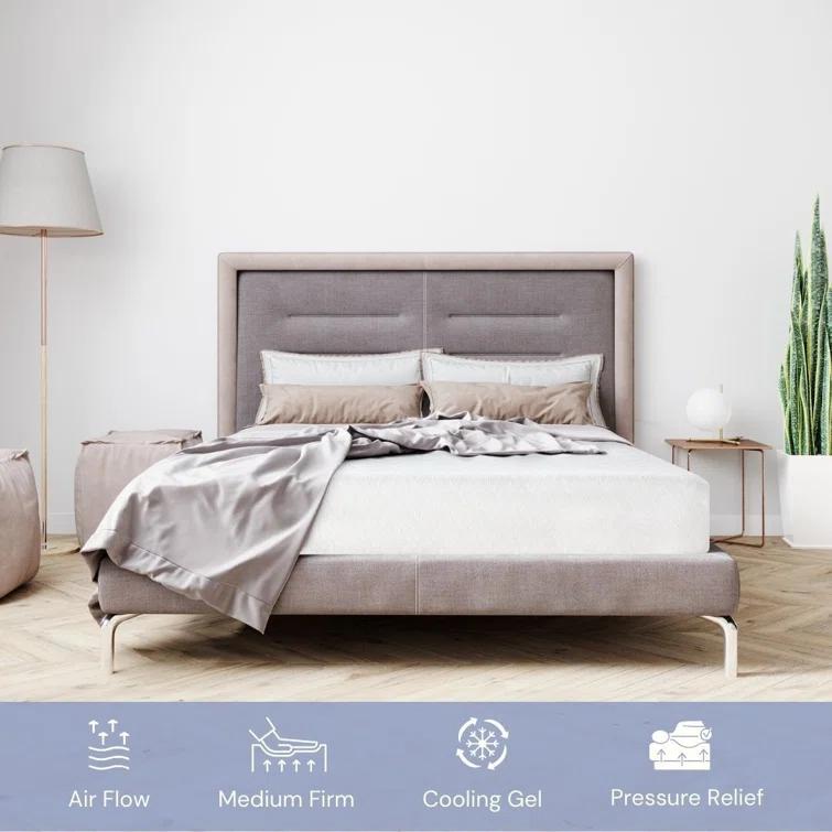 L’Baiet 6” Gel Memory Foam Mattress, Twin Size / Bed in a Box / Medium Firm / Breathable Cooling-Gel Comfort Technology / Pressure Relief / Comfy Support / Soft Fabric Cover / CertiPUR-US Certified