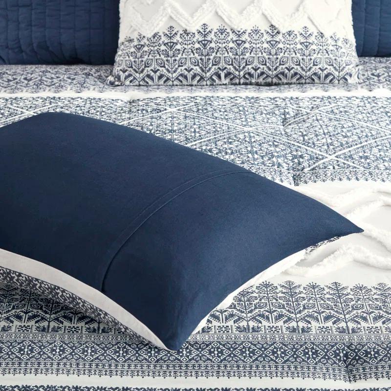 INK+IVY Mila 3 Piece Cotton Comforter Set with Chenille Tufting