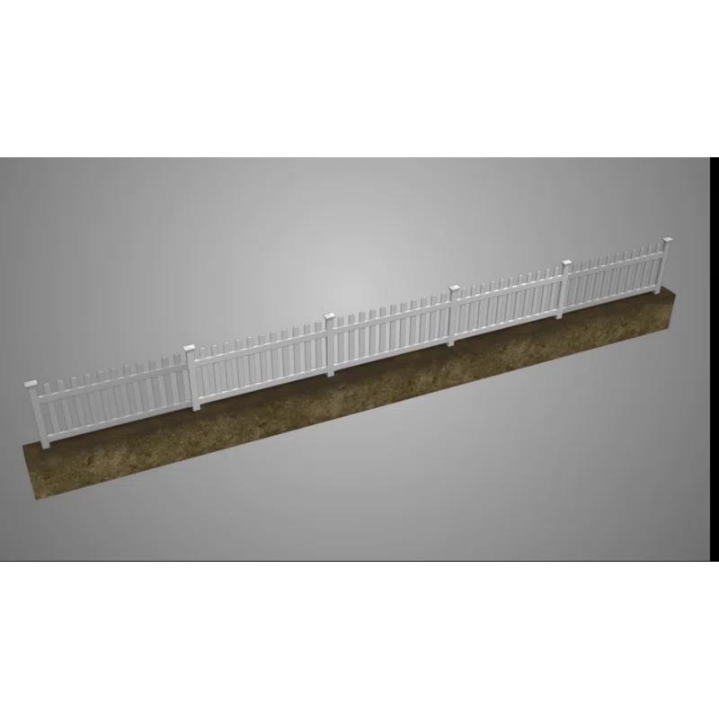 WamBam No-Dig Fence 3ft H x 6ft W (1 Panel + 1 Post) No Dig WamBam Newport Fence Kit, White Vinyl Picket Fence, Easy Install Outdoor Fence for Backyard or Patio, DIY Decorative Fencing, ZP19002