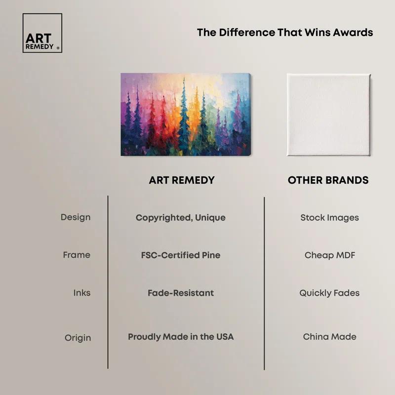 Art Remedy Branching Color Fusion Canvas Colorful Floral Art by Art Remedy