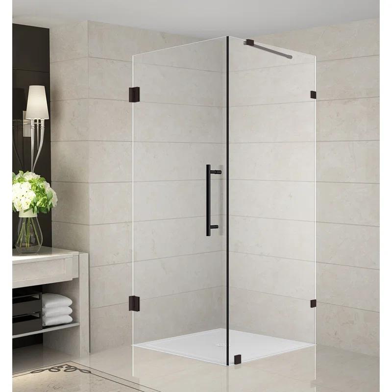 Aston Aquadica Frameless 30" x 72" Square Hinged Shower Enclosure SEN988-NBR-30-10